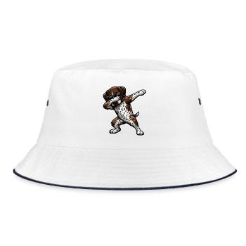 Dabbing German Shorthair - Bucket Hat - white/navy - Front