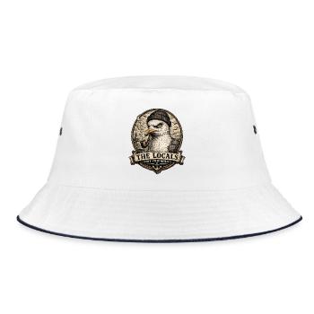 The Locals Nicht Freundlich Seemöwe - Bucket Hat - Weiß/Navy - Vorne