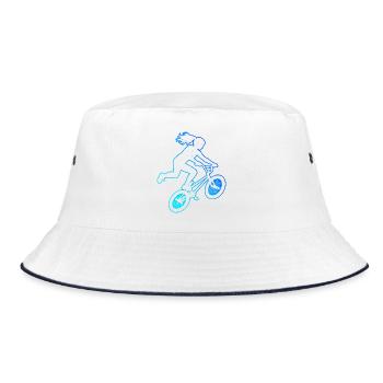 BMX-Racing Geschenkidee für die Freestyle-Fahrerin - Bucket Hat - Weiß/Navy - Vorne