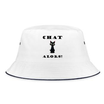Chat Alors ! Chat vecteur humoristique design  - Bob - blanc/marine - Devant