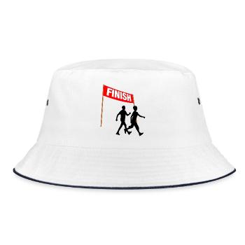 Walking Finish Duo - Bucket Hat - white/navy - Front