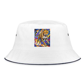 cheetah - Bucket Hat - white/navy - Front