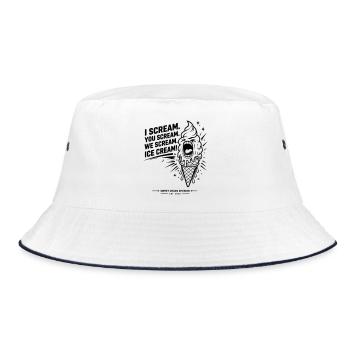 I Scream. You Scream. We Scream. Eiscreme. - Bucket Hat - white/navy - Front