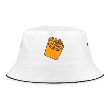 French Fries Illustration - Bucket Hat - white/navy - Front