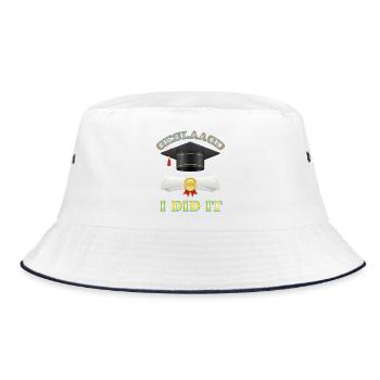 Ididit gefolgt - Bucket Hat - Weiß/Navy - Vorne