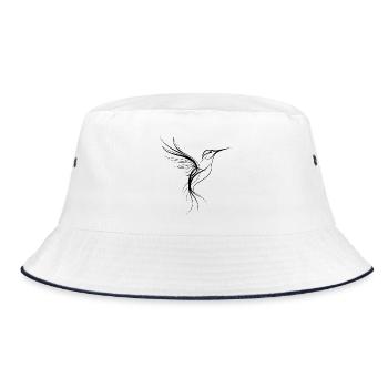 Spiritual Hummingbird Line Art - Bucket Hat - white/navy - Front