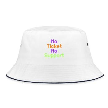 No Ticket No Support Computer Scientist IT Administrator - Bucket Hat - white/navy - Front