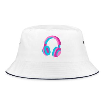 Casque Rétro Synthwave des années 80 DJ Musique Gamer - Bob - blanc/marine - Devant