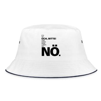 Ich so Och bitte Mein Leben so Nö Spruch - Bucket Hat - Weiß/Navy - Vorne