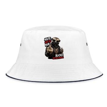 Blicke und Beleidigung - Bucket Hat - Weiß/Navy - Vorne