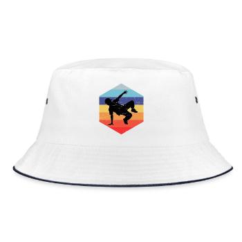 Gift idea for the hip-hop dancer with breakdancing - Bucket Hat - white/navy - Front