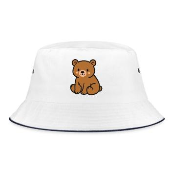 Cuddly bear - Bucket Hat - white/navy - Front