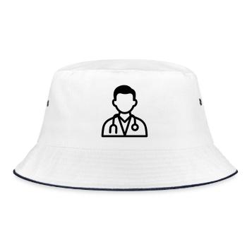Arzt - Bucket Hat - Weiß/Navy - Vorne