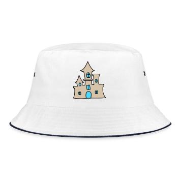 Château de sable - été sur la plage - Bob - blanc/marine - Devant