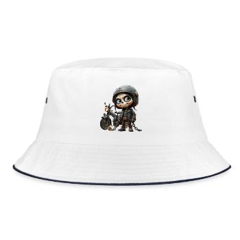 Casque de Crâne de Motarde Fille - Bob - blanc/marine - Devant