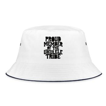 Proud Member of the Ukulele Tribe - black - Bucket Hat - white/navy - Front