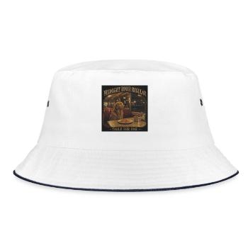 Golden Retriever Diner Retro Gift Vintage Art - Bucket Hat - white/navy - Front