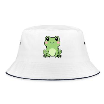 Cadeau du crapaud Kawaii de la grenouille - Bob - blanc/marine - Devant