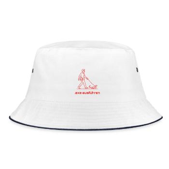 Exe Echse ausfuehren Admin Sysadmin Geschenk rot - Bucket Hat - Weiß/Navy - Vorne