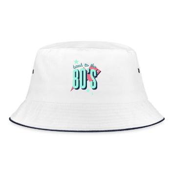 Back to the 80s Neon Retro - Bucket Hat - white/navy - Front