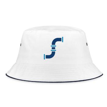 Pipe Connector Line Icon Plumbing Joint Vector Sym - Bucket Hat - white/navy - Front