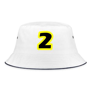 2 Zahl symbol - Bucket Hat - Weiß/Navy - Vorne