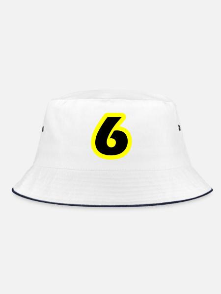 6 Number symbol - Bucket Hat - white/navy - Front