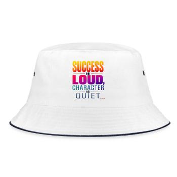 Success is Loud, Character is Quiet - Bucket Hat - white/navy - Front