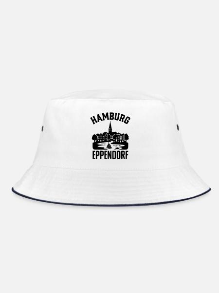Eppendorf Hamburg Silhouette - Bucket Hat - Weiß/Navy - Vorne