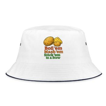 Boil Em Mash Em Stick Em Stew - Bucket Hat - white/navy - Front