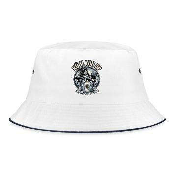 Cooler Affe Auf Eis - Bucket Hat - Weiß/Navy - Vorne