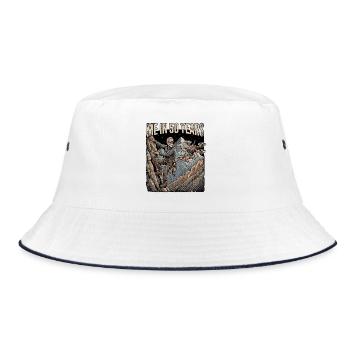 Men Climbing In The Future - Bucket Hat - white/navy - Front