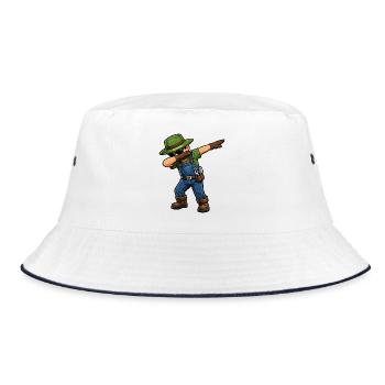 Dabbing Gardener - Bucket Hat - white/navy - Front