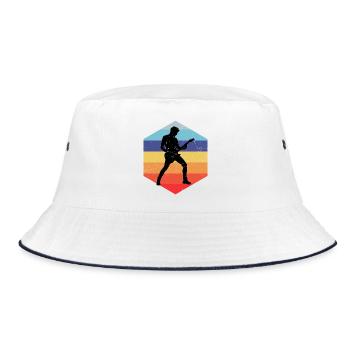 Gift idea for a guitar player with guitar - Bucket Hat - white/navy - Front