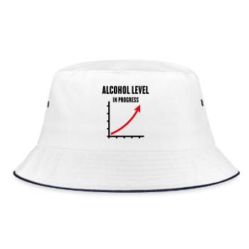 Alcohol Level In Progress (Drinking Team POSRed2C) - Bucket Hat - Weiß/Navy - Vorne