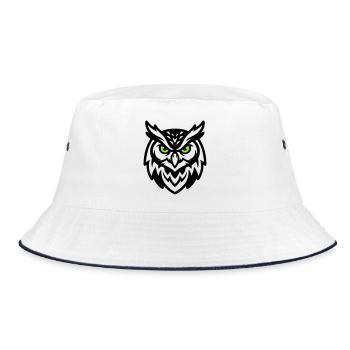 Mascotte hibou Logo E Sport - Bob - blanc/marine - Devant