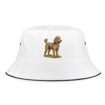Large Poodle - Bucket Hat - white/navy - Front