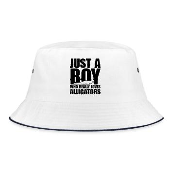Just A Boy Who Really Loves Alligators - Bucket Hat - white/navy - Front