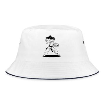 Karate Girl Comic Look - Bucket Hat - white/navy - Front