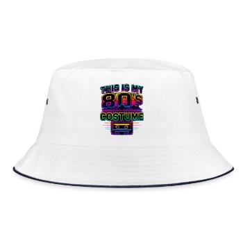 This Is My 80's Costume 80s - Bucket Hat - white/navy - Front