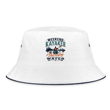 Weekend Kayaker Therapy On The Water - Bucket Hat - white/navy - Front