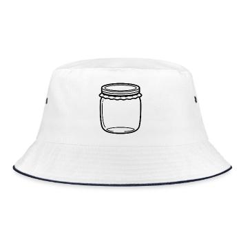 Jam Jar Outline - Bucket Hat - white/navy - Front
