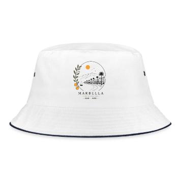 Marbella Küstenstimmung - Bucket Hat - Weiß/Navy - Vorne