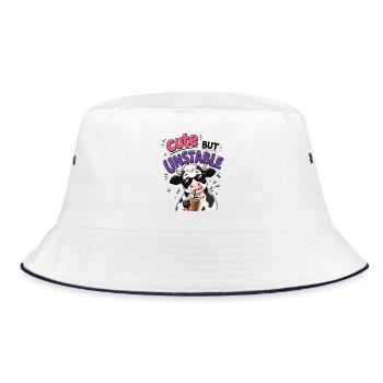 Vache douce mais instable avec café glacé - Bob - blanc/marine - Devant