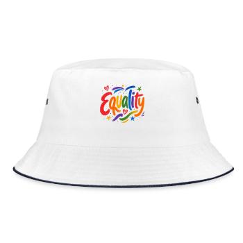 Equality Rainbow CSD Pride Parade Love Shirt - Bucket Hat - white/navy - Front
