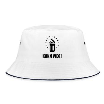 Kann Weg! (Gegen Rechts, Nie Wieder, Politik / B) - Bucket Hat - Weiß/Navy - Vorne