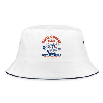 Coffee Club Coffee Lover Coworker Gift - Bucket Hat - white/navy - Front