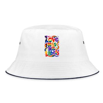 Love Has No Labels Saying for Gays & Lesbians - Bucket Hat - white/navy - Front