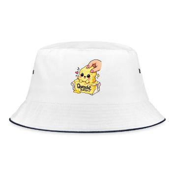 Quescht Butter Squishi - Bucket Hat - Weiß/Navy - Vorne