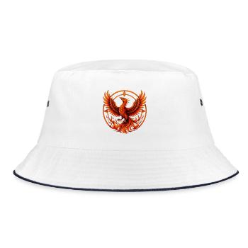 Phönix aus der Asche – Neuanfang & Transformation - Bucket Hat - Weiß/Navy - Vorne